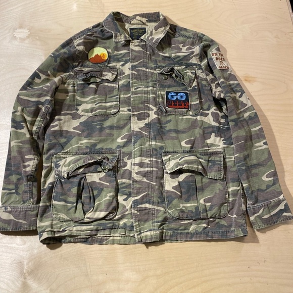 Lucky Brand Camouflage Jacket with Patches Large (MG) - Picture 4 of 13